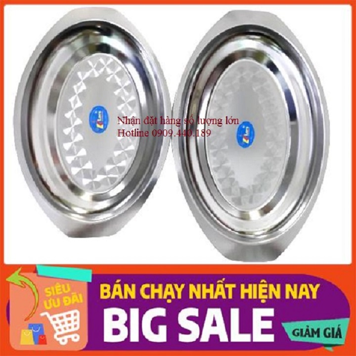 Dĩa inox hột xoài trơn sâu lòng
