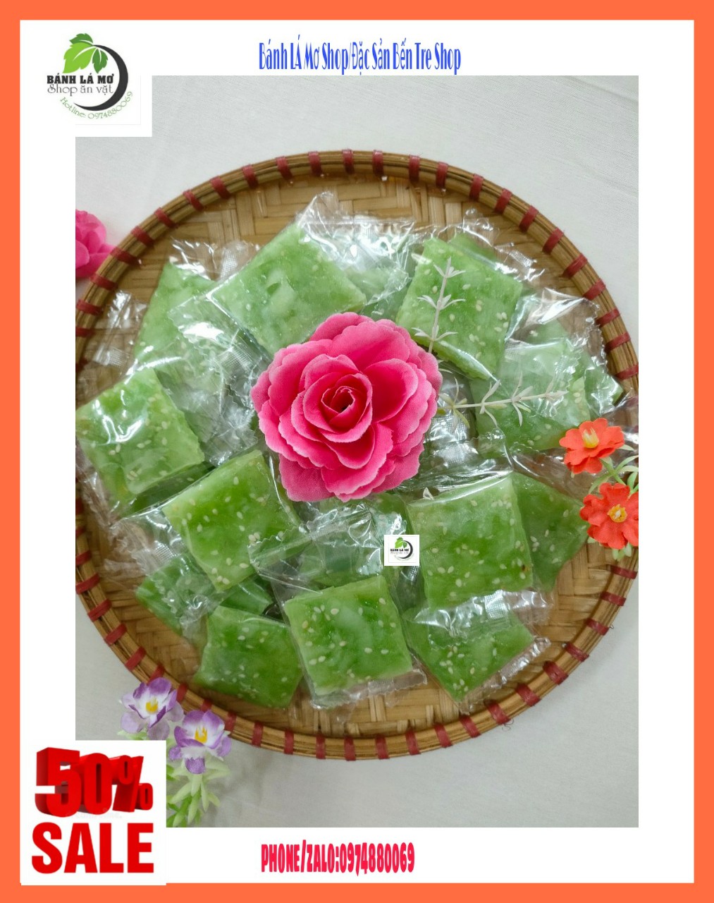 (ĐẶC SẢN BẾN TRE) 500GR KẸO DỪA NON LÁ DỨA KIÊN LONG-BÁNH LÁ MƠ SHOP