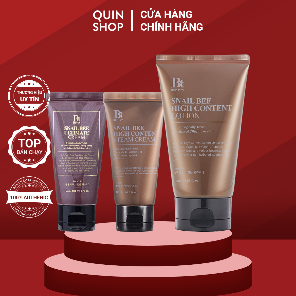 Kem Và Sữa Dưỡng Phục Hồi, Chống Lão Hóa Benton Snail Bee High Content Ultimate Cream, Lotion