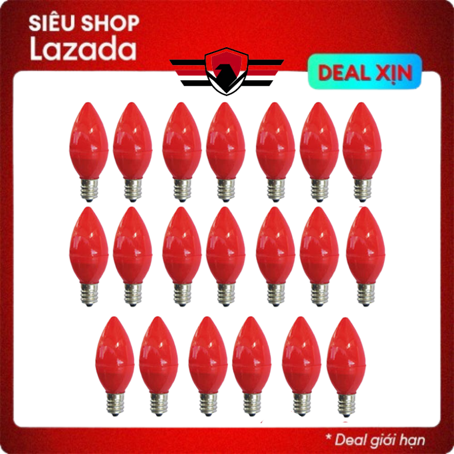 Bộ 20 bóng led ớt trang trí bàn thờ màu Đỏ - Vàng bóng đèn led trái ớt tiết kiệm điện cà na cao cấp - Huy Tưởng