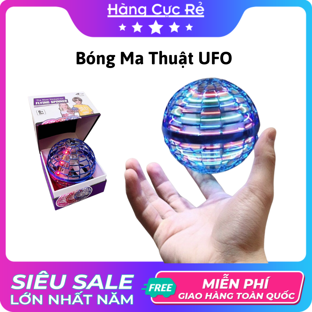 Quả bóng ma thuật UFO phát sáng, bay lơ lửng trên không, có đèn Led nhiều màu - Shop Hàng Cực Rẻ