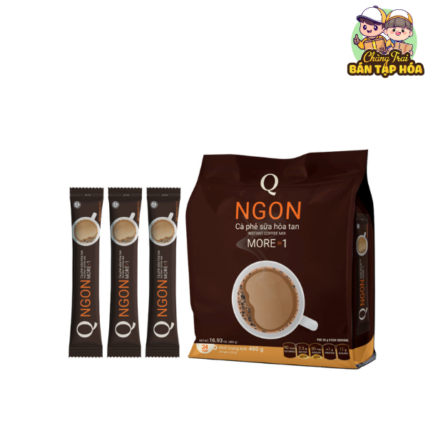 Cà phê hòa tan trần quang 3in1 ngon 24 ống