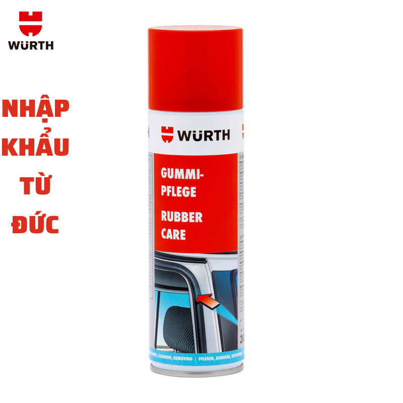 Chai xịt bảo dưỡng cao su ô tô Wurth Rubber Care - Nhập khẩu Đức