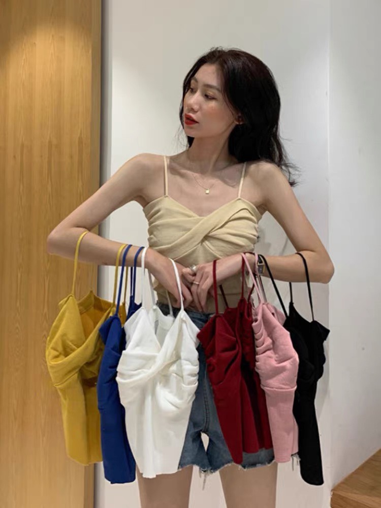 Áo kiểu hai dây 2s bèo ngực dáng crt, kiểu dáng ulzzang Taobao hottrend tiktok