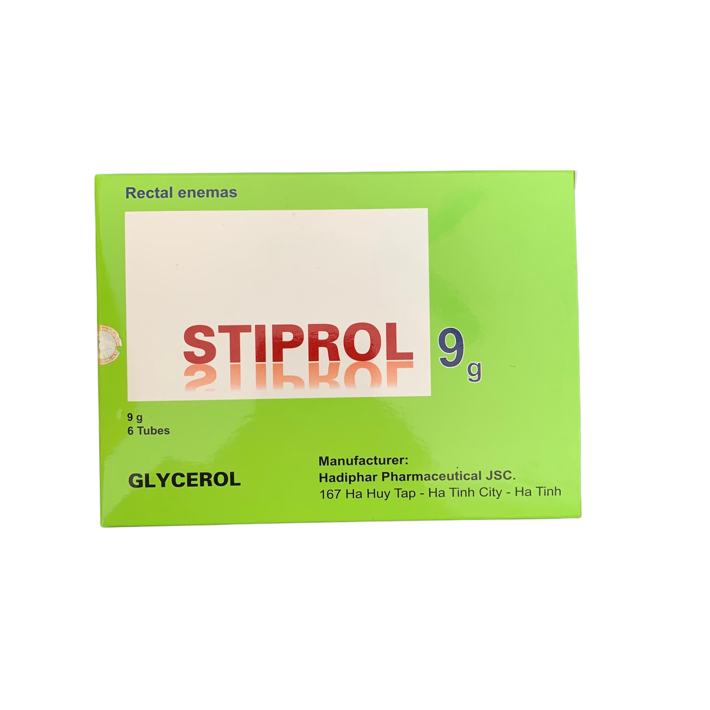 Gel thụt trực tràng, táo bón Stiprol 9g - Hộp 6 cái