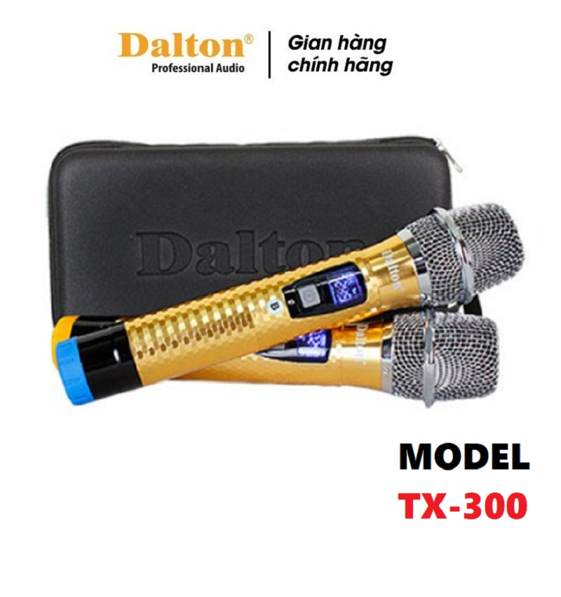 Micro không dây Dalton cho loa kéo karaoke TX-300 thân kim loại cao cấp, mic không dây UHF