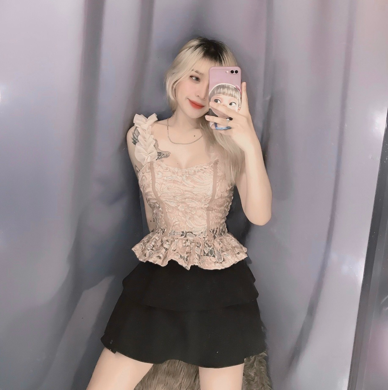 Áo ren 2 dây ôm body siêu tôn dáng