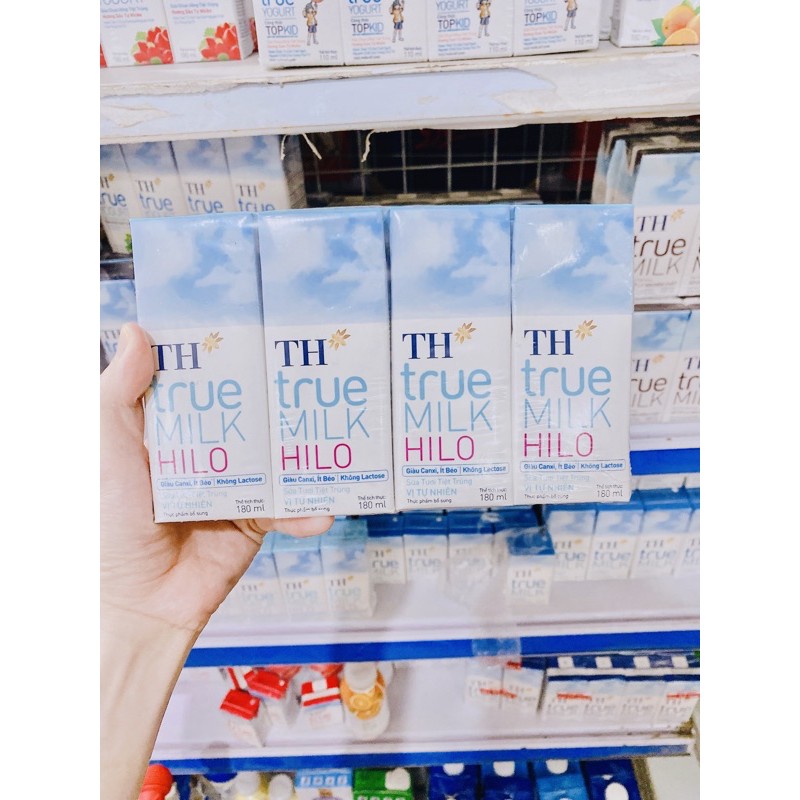 1 lốc sữa th truemilk hilo vị tự nhiên 180ml
