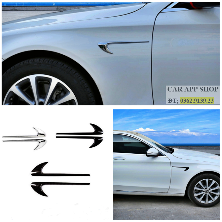 Ốp mang cá ốp sườn kiểu Mercedes hàng loại 1  Lắp chung cho các dòng xe