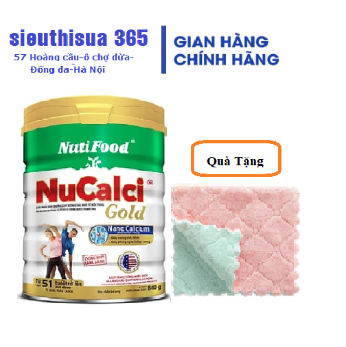 Sữa Bột Nucalci Gold 51 Tuổi Trở Lên (Lon Thiếc 800g) - tặng khăn lau đa năng mềm mịn.