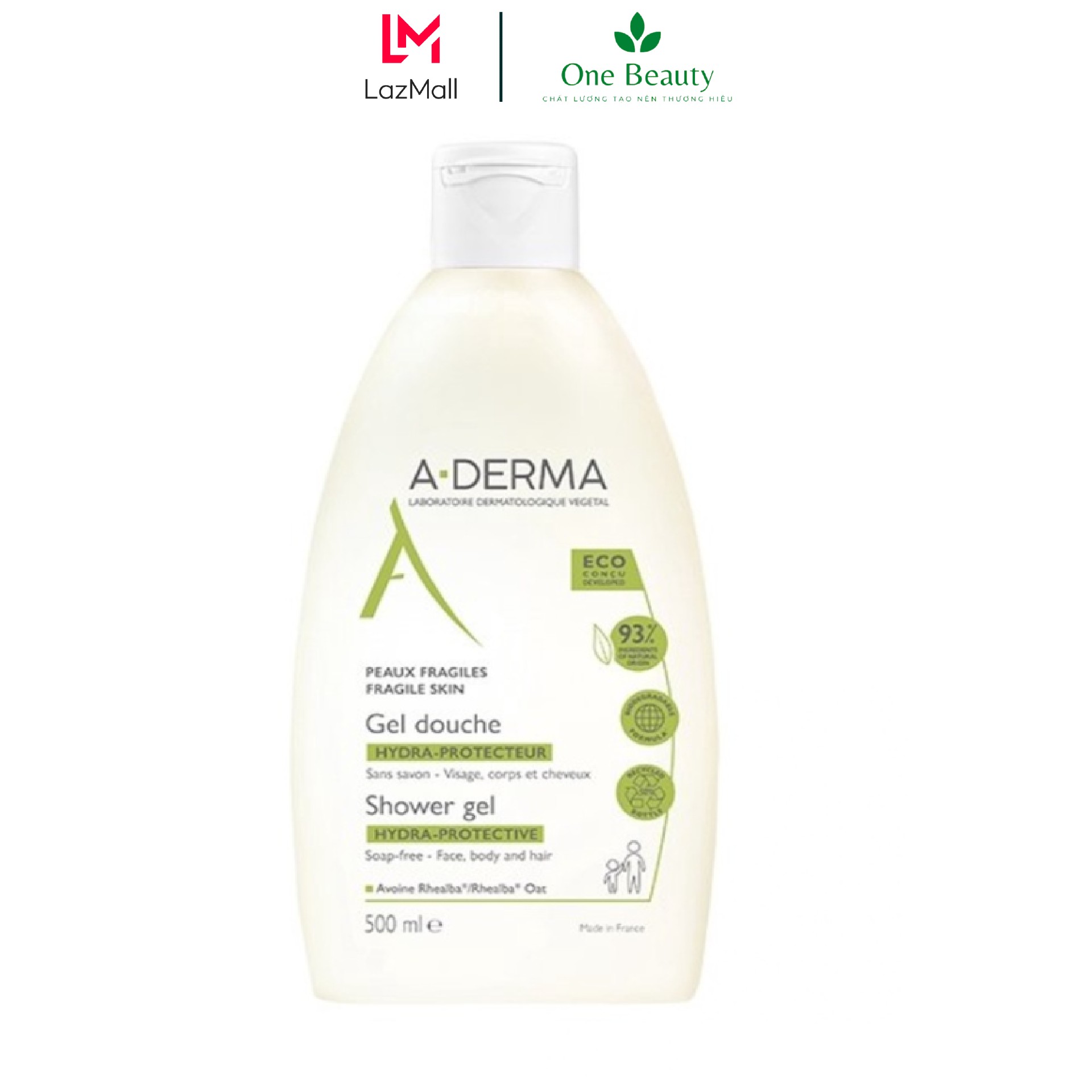Sữa tắm a-derma giảm mụn lưng & viêm lỗ chân lông 500ml- one beauty