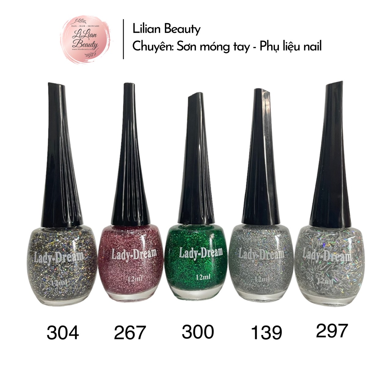 Sơn móng tay ladydream - tông màu kim tuyến - 12ml