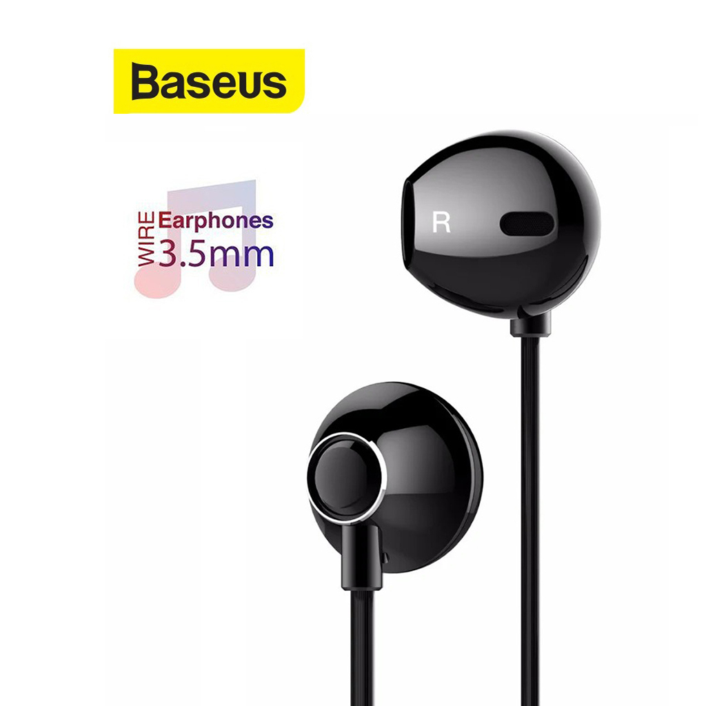 Tai nghe jack 3.5mm Baseus H06 dây ABS siêu bền dài 1.2M cho Smartphone ( Đen )