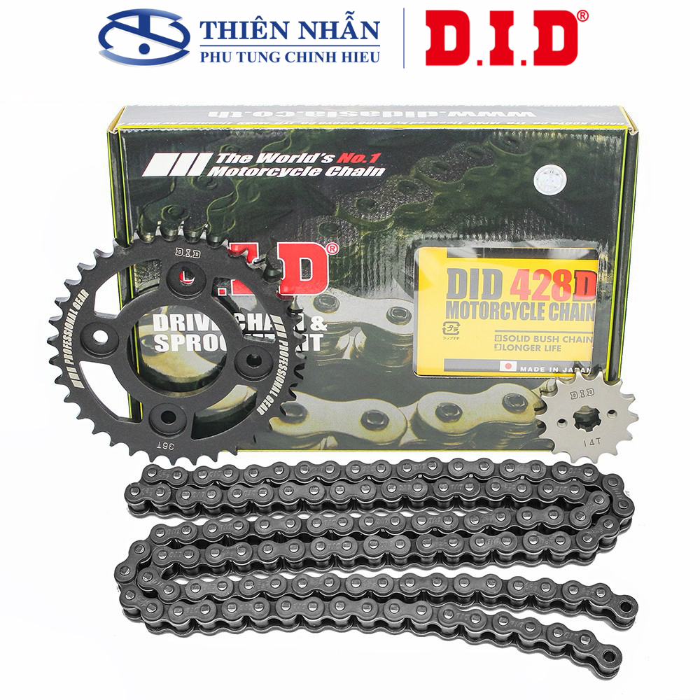 Nhông sên dĩa did xe wave rs/s100/s110/rsx/alpha mới, future 2/x/neo sên đen nhật 428d - chain made in japan