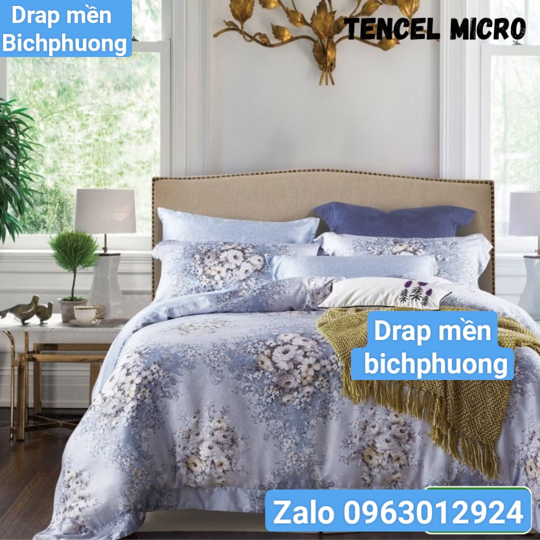 [HCM]Bộ drap CÓ MỀN Tencel vải nhập Hàn Quốc đỉnh cao mát  mềm mại { chọn bộ 5 món hoặc mền lẻ}