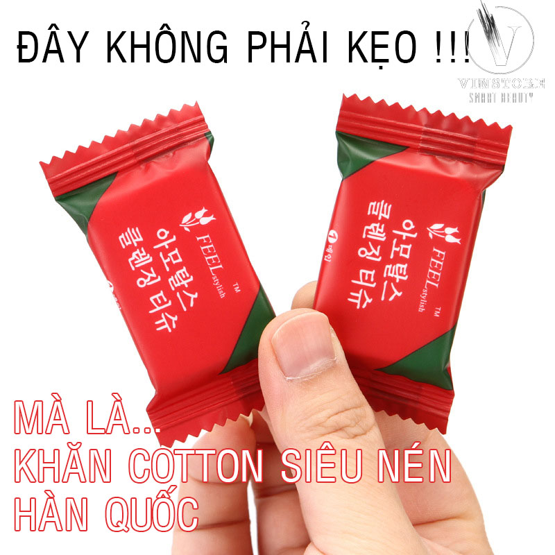 Khăn cotton siêu nén Hàn Quốc, hàng chính hãng, giá cực rẻ