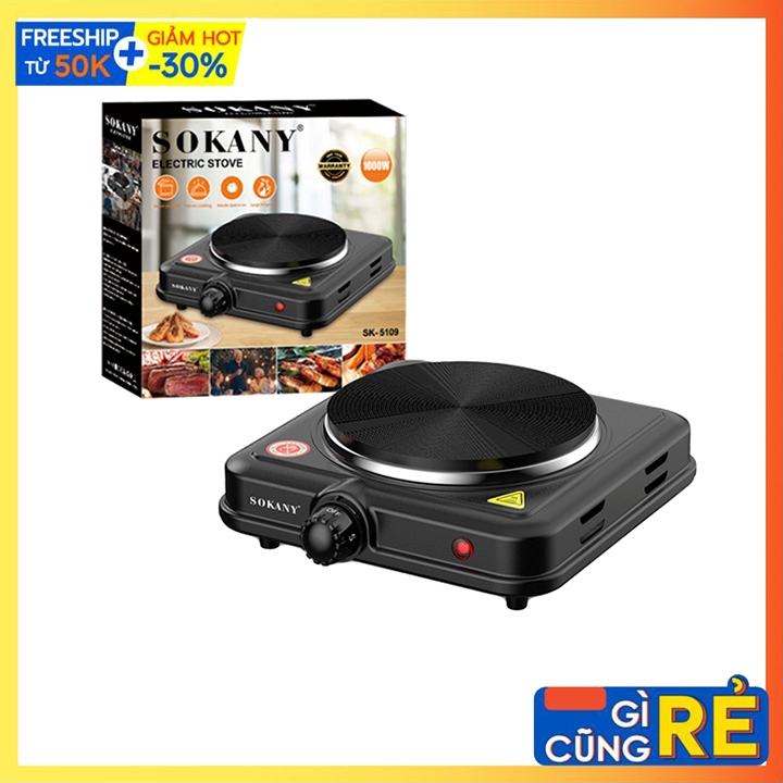 Bếp điện mini sokany không kén nồi, bếp điện đơn 1000w chính hãng