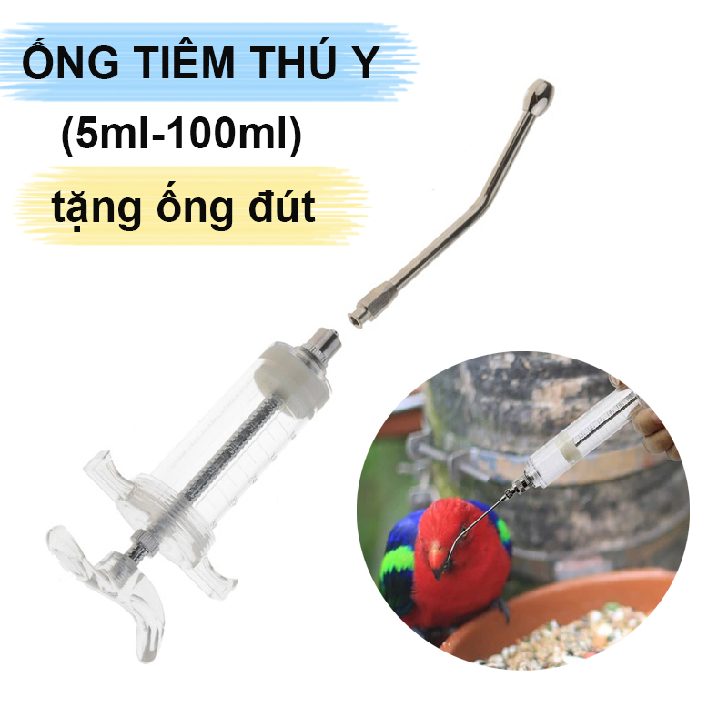 5ml-100ml Xilanh ống bơm đút bột dùng cho thú cưng Ống bơm ăn cho chim vẹt non