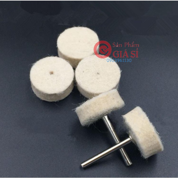 Bộ 5/10 Đầu Đánh Bóng Trang Sức Resin Mini Cho Máy Cầm Tay - Bông Nỉ Đánh Bóng Đa Năng