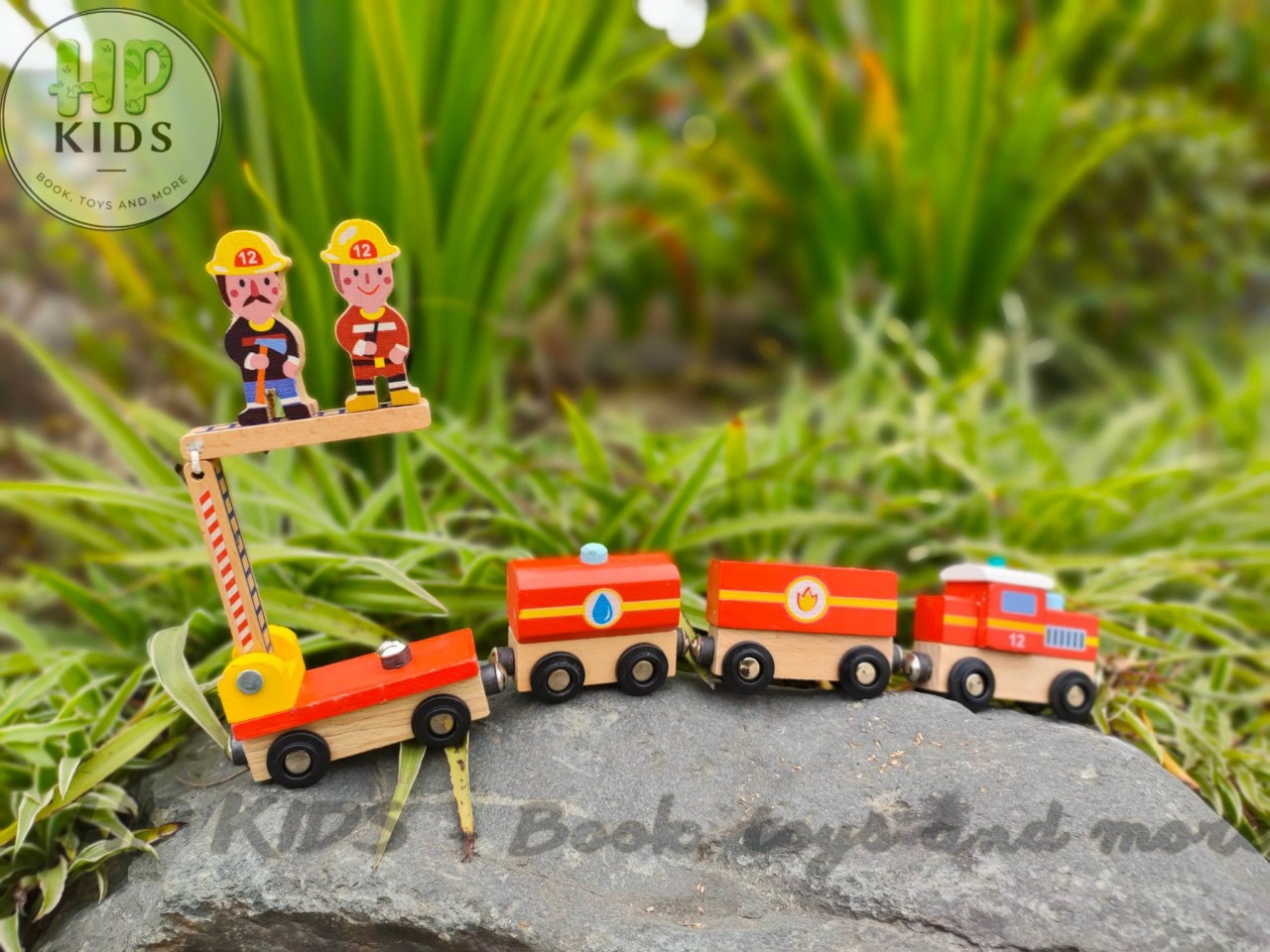 Đồ chơi gỗ việt nam xuất khẩu châu âu - Đoàn tàu cứu hỏa- xe đồ chơi