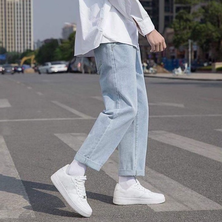 quần baggy nam jean ống rộng suông chất bò cao cấp dáng suông đẹp 005