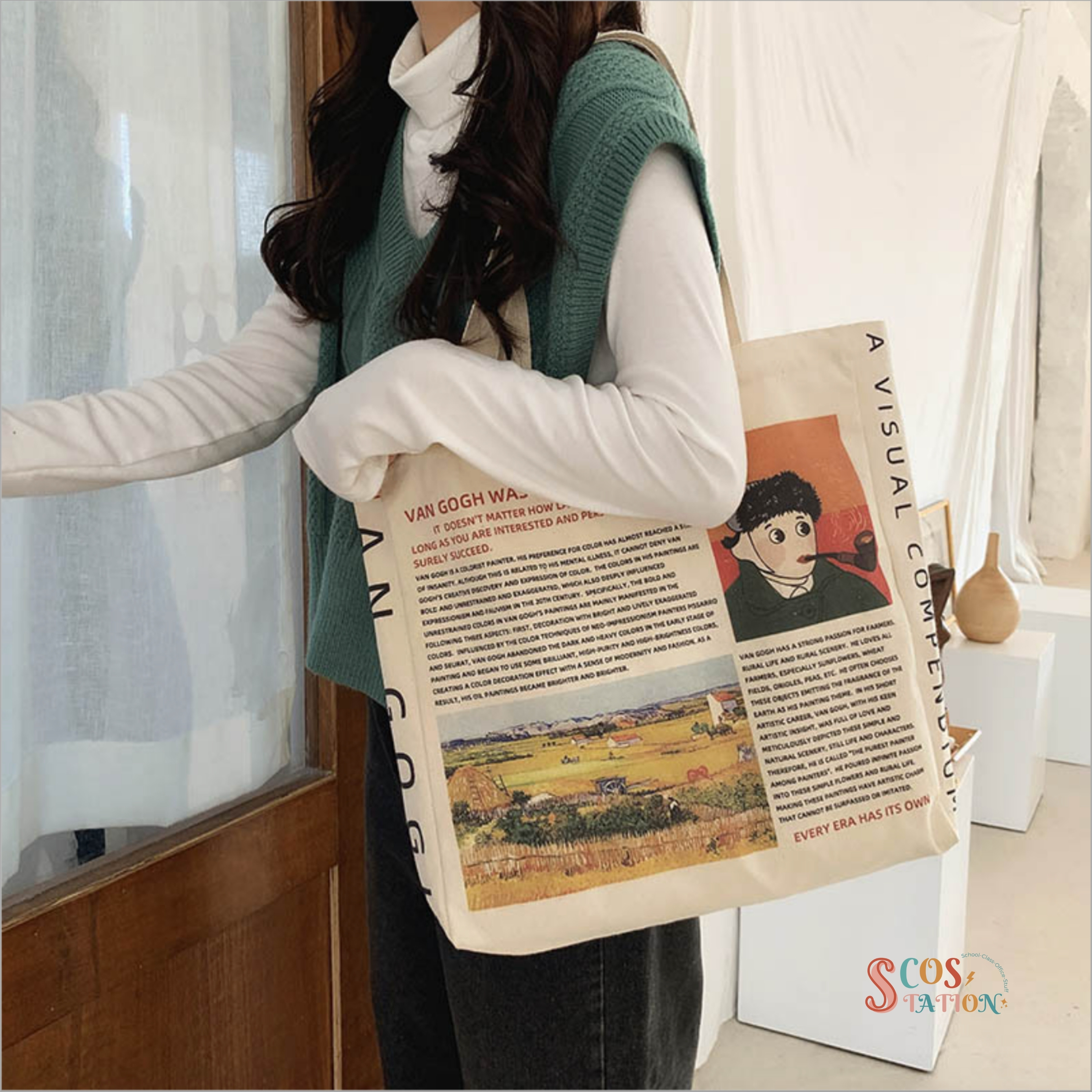 Túi Tote vải kiểu VAn GOGH hợp thời trang