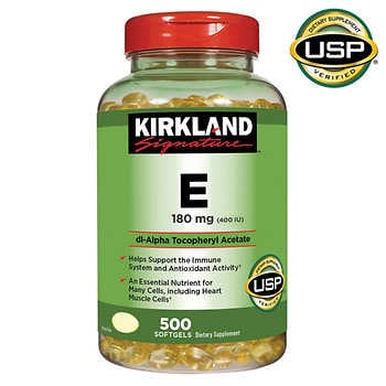 [HCM]Viên uống bổ sung Vitamin E Kirkland Signature 180 mg. 500v