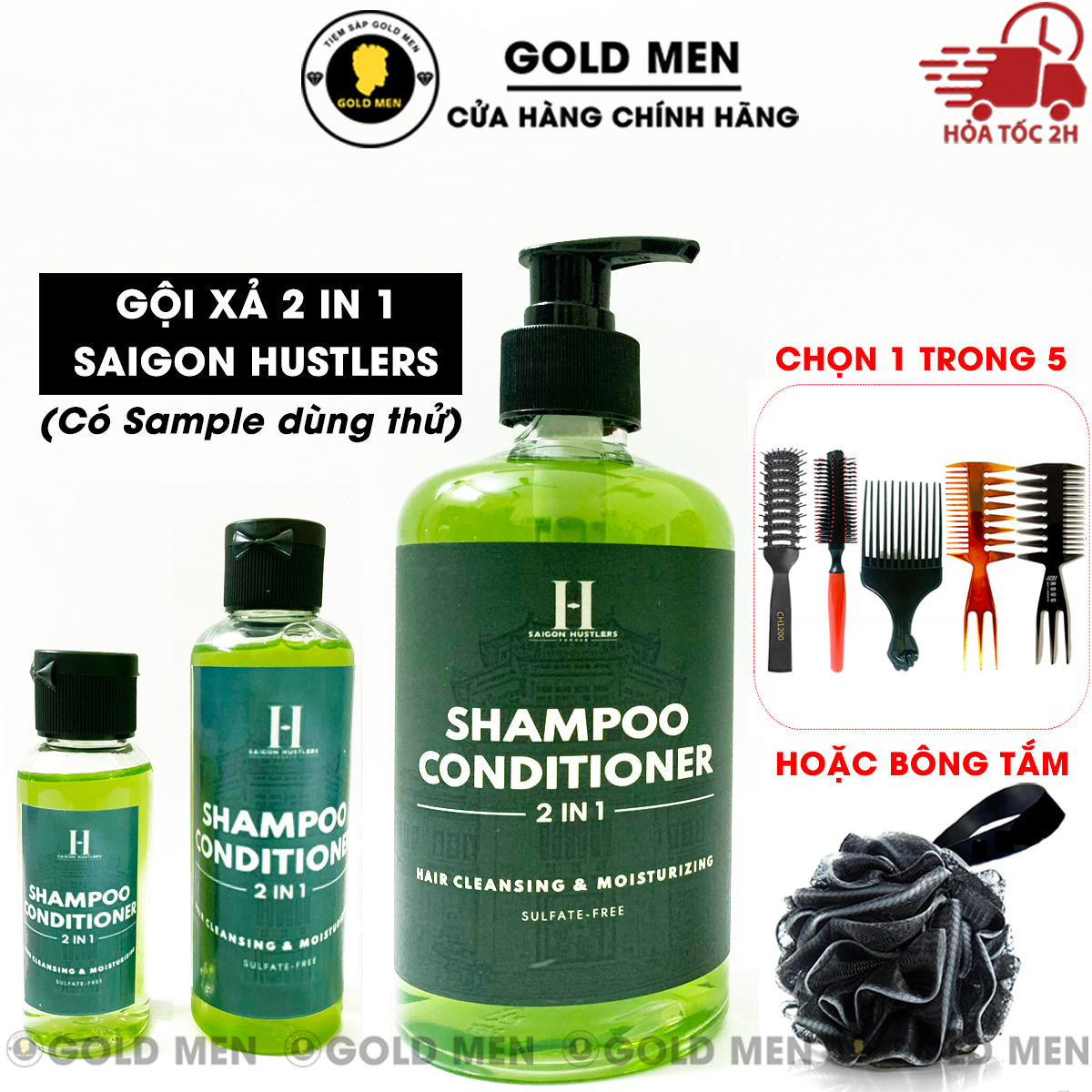 Dầu gội xả Saigon Hustlers 2 in 1 Shampoo & Conditioner