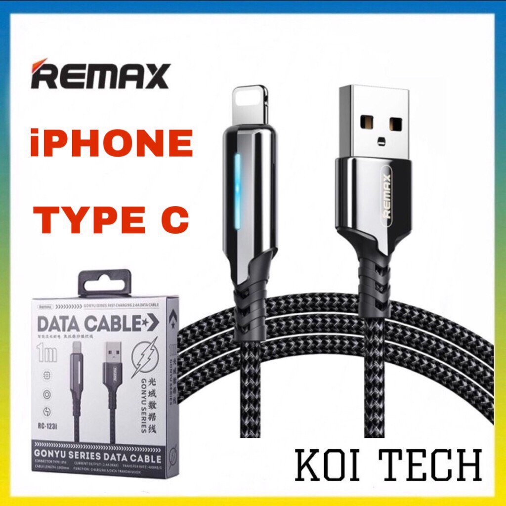 Cáp sạc nhanh 2.4a tự ngắt điện Remax RC-123i và RC-123a khi sạc đầy cho IP ipad samsung andoird ..vv - DÂY SẠC CHỐNG ĐỨT - KOI TECH