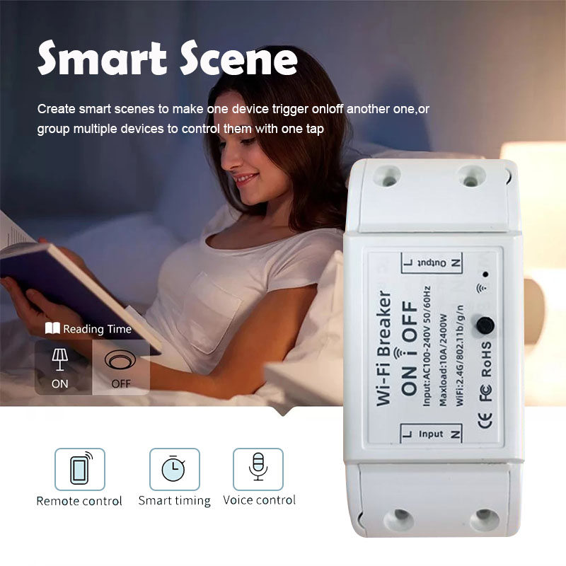 Công tắc điều khiển từ xa qua mạng wifi cho nhà thông minh,công tắc điều khiển từ xa bật tắt 10A/220V