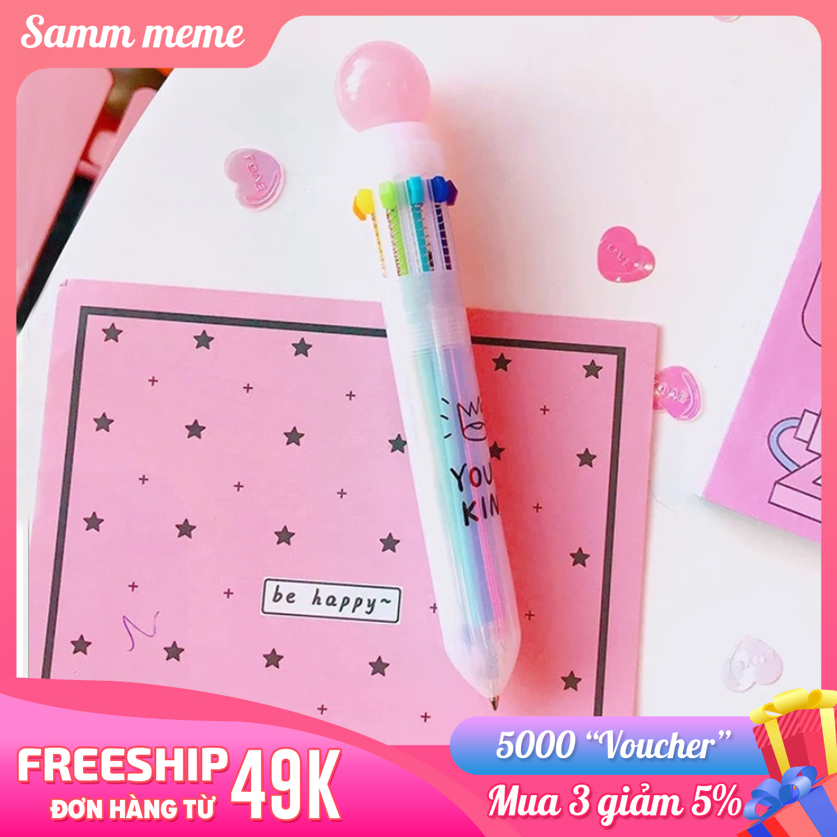 Bút bi nhiều ngòi - Bút nhiều màu - Bút bi nhiều màu cute