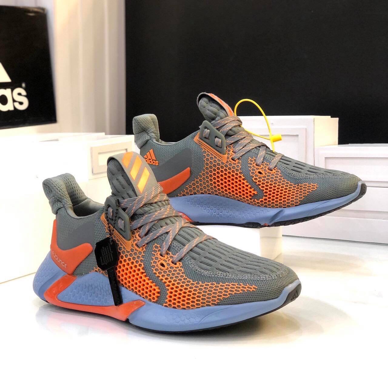 Giày Thể Thao Nam Alphabounce XÁM CAM -- Sneaker 2024 - giày thể thao chuyên chạy bộ tập thể thao - đi chơi - đi làm - AB20