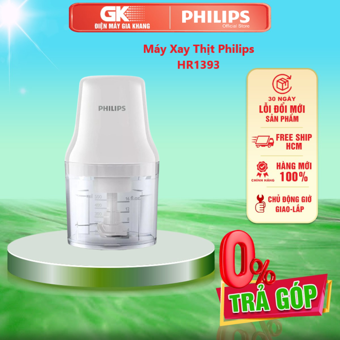 Máy Xay Thịt Philips HR1393 – 0.7 Lít - Trắng - GIAO TOÀN QUỐC - FREESHIP HCM