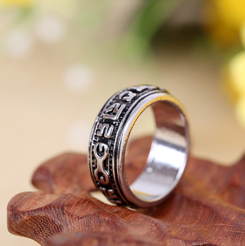 [HCM]nhẫn xoay titan nam trang sức nhẫn Hàn retro