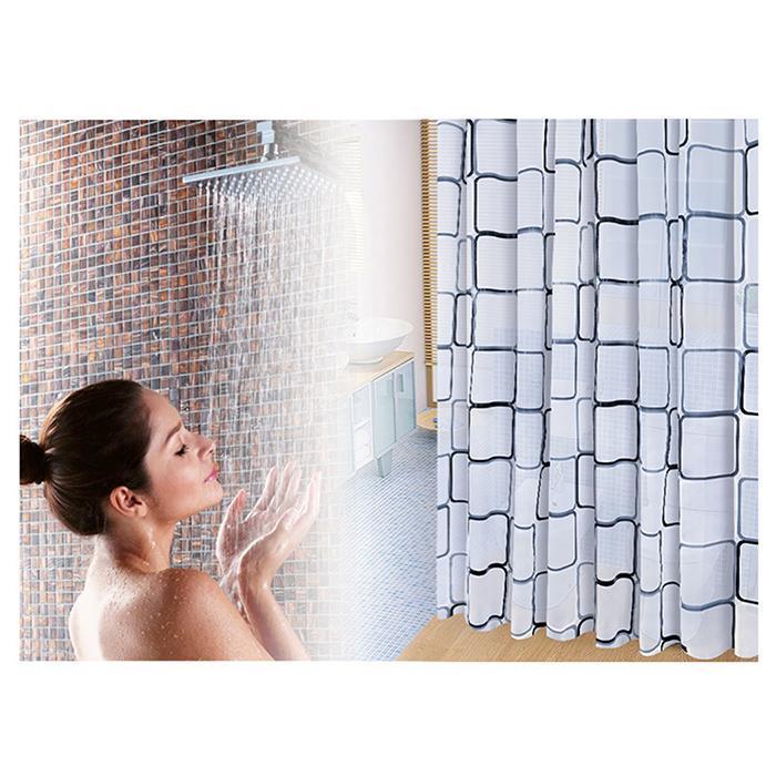 Rèm nhà tắm họa tiết vuông cao cấp