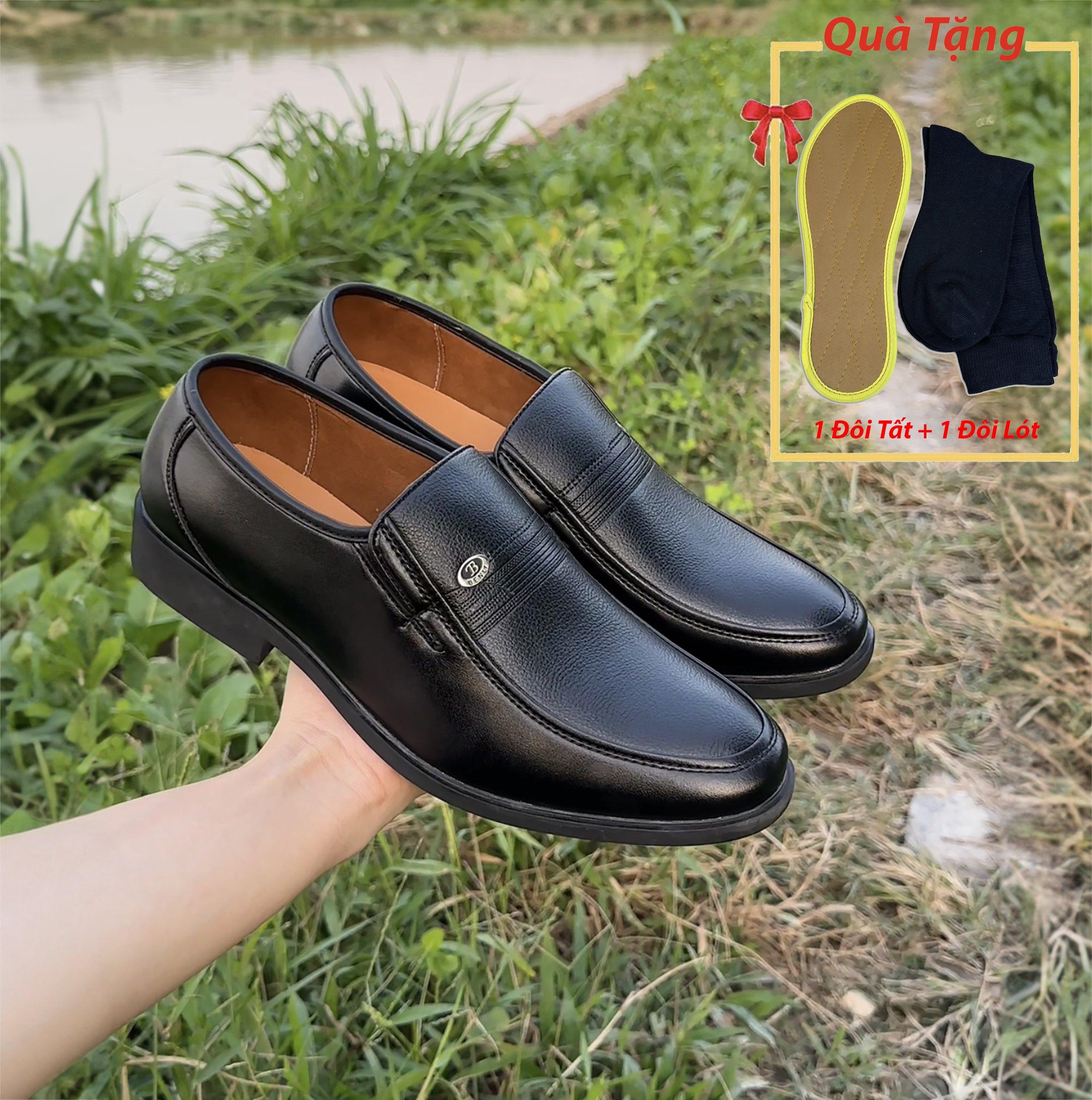 Giày Da Trung Niên mã CC01 ,Tặng Kèm 1 Đôi Tất và 1 Đôi Lót Giày