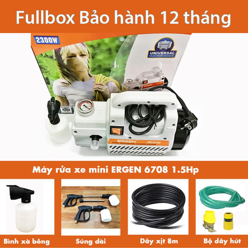 Máy rửa xe áp lực giá rẻ, máy rửa xe áp lực -mua ngay máy rửa xe áp lực cao ergen en 6708- công suất lớn 2300w. rửa xe máy, garage ô tô áp lực cao tự hút nước. bảo hành toàn quốc bởi lucky store sg.