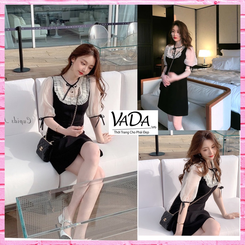 Đầm Váy Nữ Tiểu Thư cổ nơ nhẹ nhàng trẻ trung