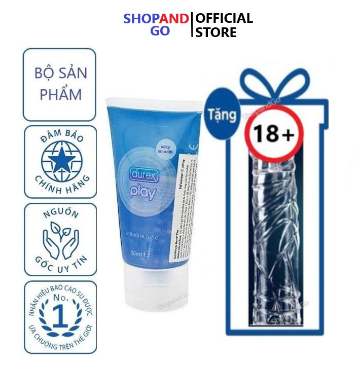 FREESHIP Combo 1 chai Gel bôi trơn Durex thái lan 50ml tặng 1 bao cao su dùng nhiều lần