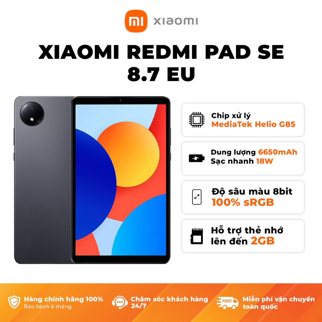 Redmi Pad Se 8.7 Inch Tablet (4+128g) Wifi | Genuine Products, 18-Month Warranty Giá 2,790,000 Đồng*Miễn phí vận chuyển