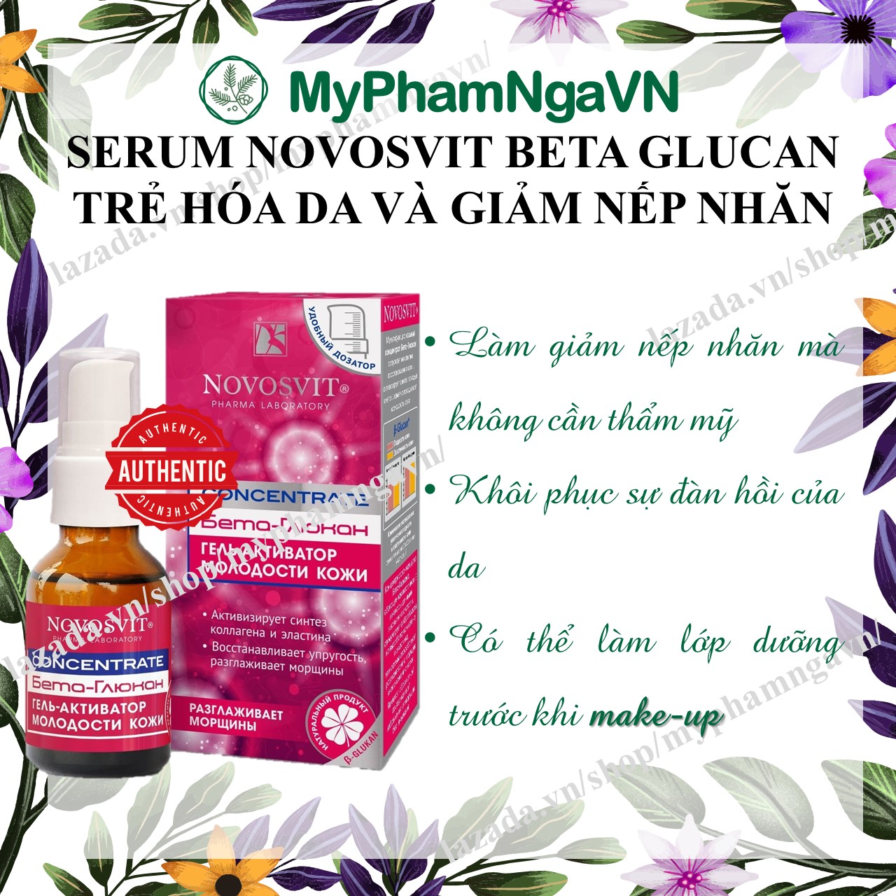 Serum novosvit beta glucan trẻ hóa da và giảm nếp nhăn