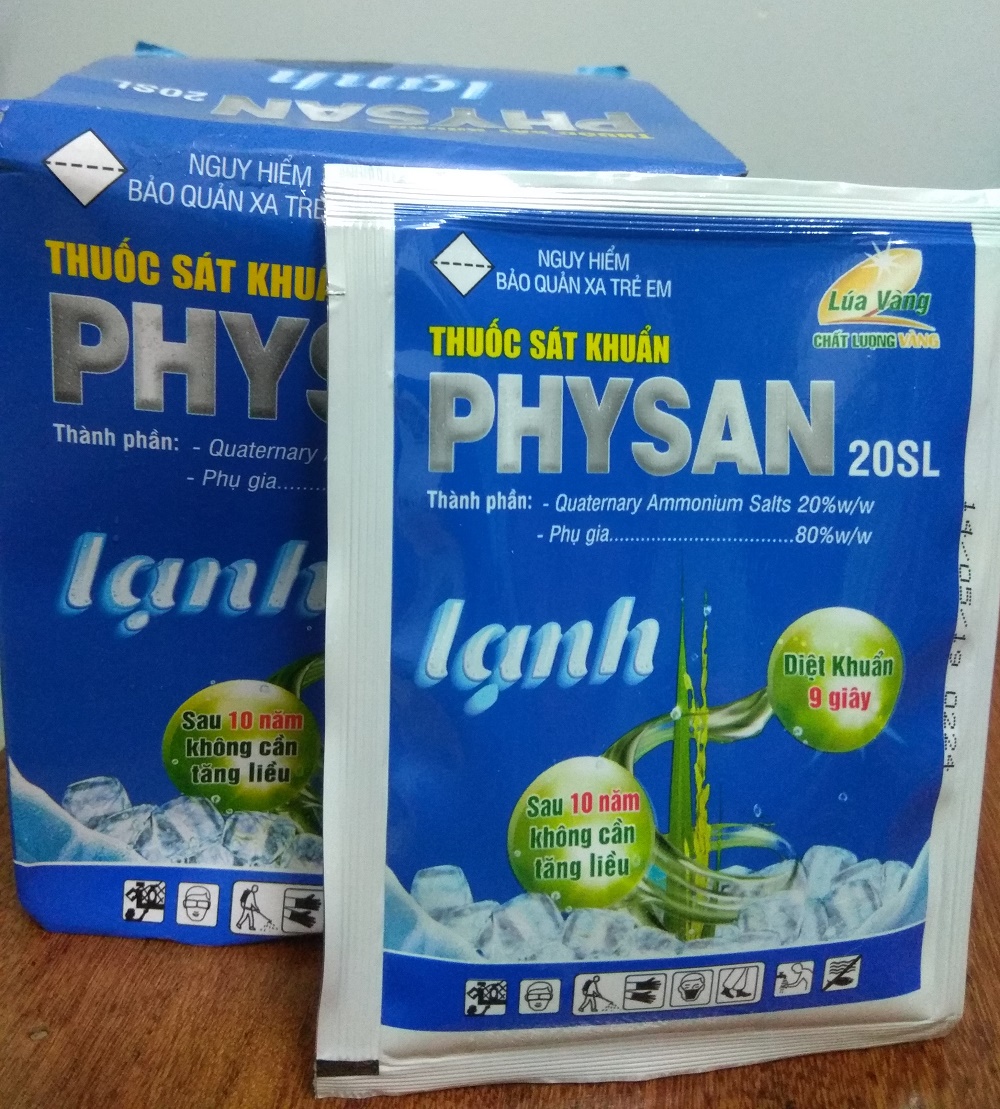 [HCM]Hộp 10 gói PHYSAN 20SL lạnh sát khuẩn 9 giây mướt lá mát bông sáng hạt - gói 25 ml