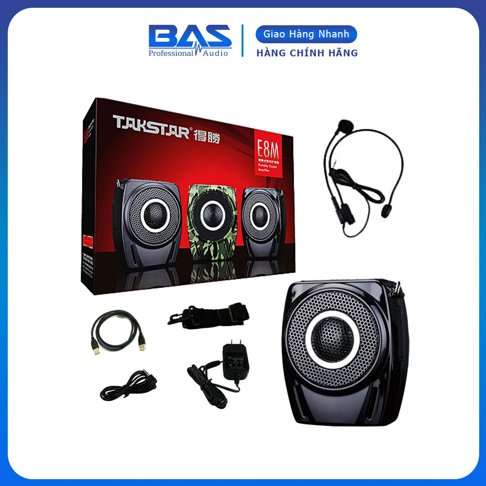 Máy trợ giảng Takstar E8M, loa to siêu cấp, phạm vi 800m, pin 12h