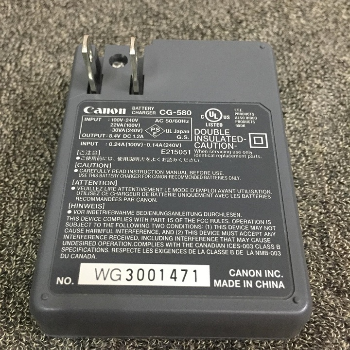 Sạc pin Canon CG-580 chính hãng cho Pin BP-511, dùng cho máy ảnh Canon 10D, 20D, 30D, 40D, 50D,5D