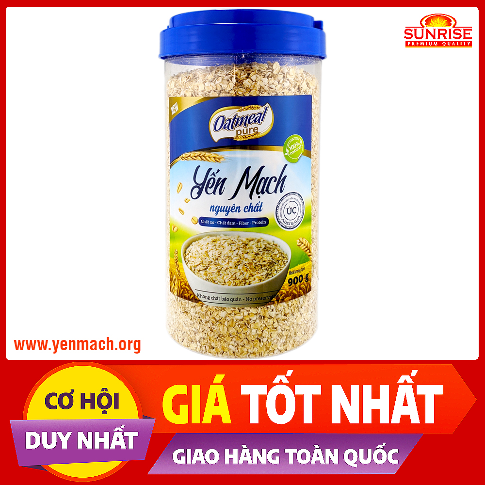 Yến mạch Úc nguyên chất cán vảy Oatmeal Pure 900g - Nhập khẩu chính ngạch từ Úc