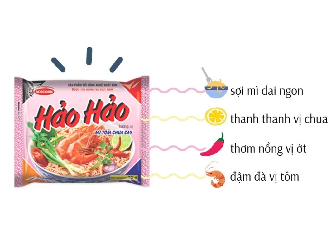Thùng 30 gói mì hảo hảo chua cay