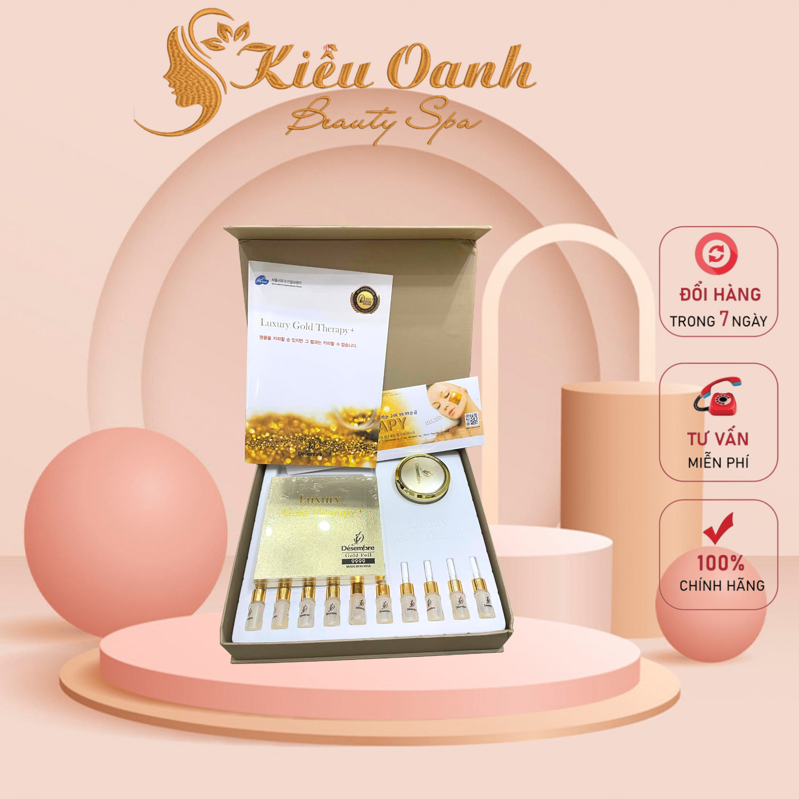Bộ mặt nạ vàng lá 24k luxury gold therapy