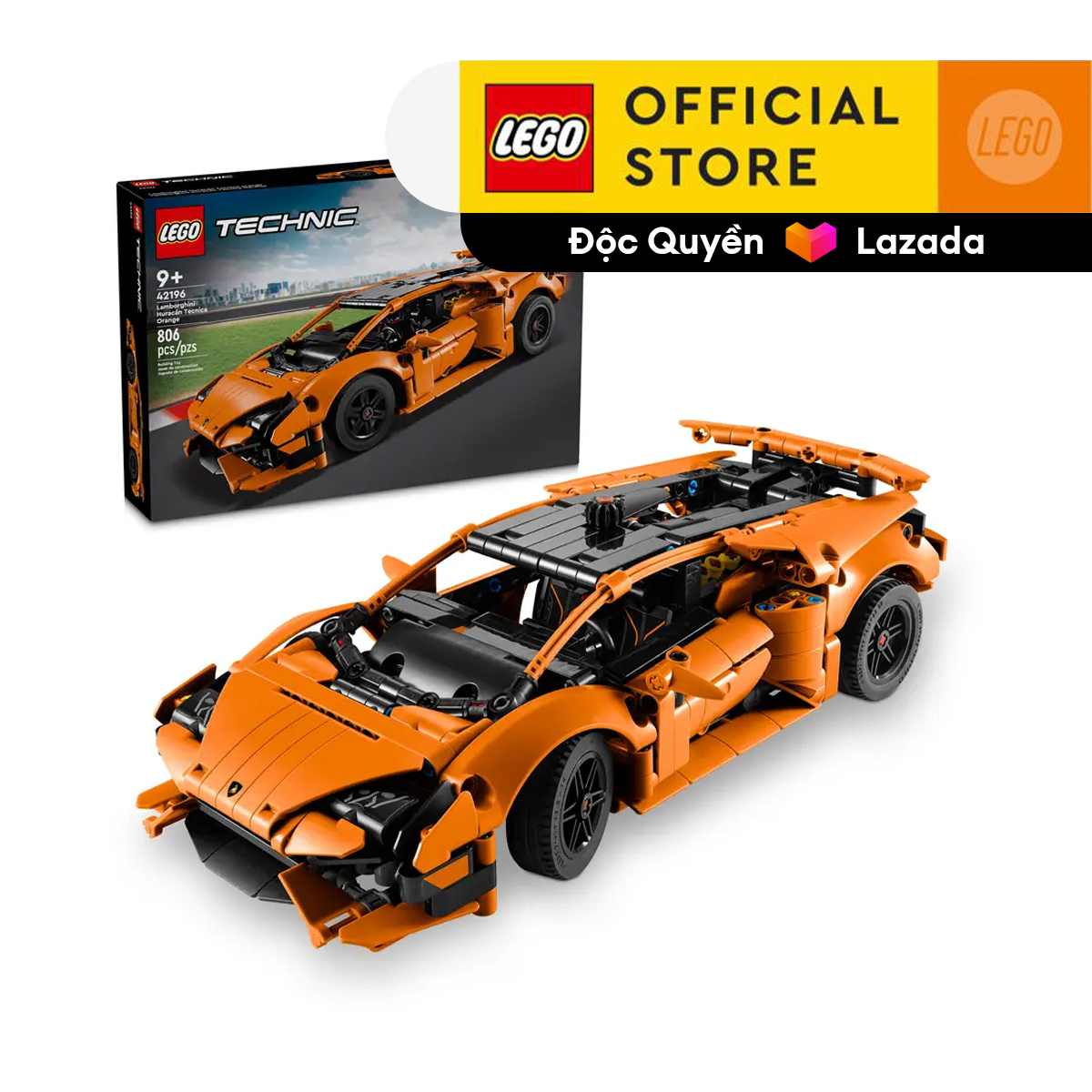 Lego technic 42196 đồ chơi lắp ráp siêu xe lamborghini hurancán màu cam