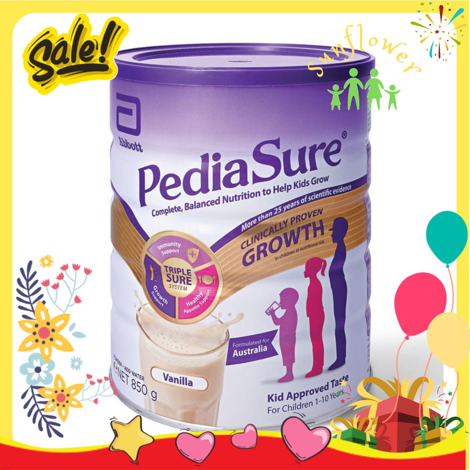 Sữa bột pediasure 850g úc