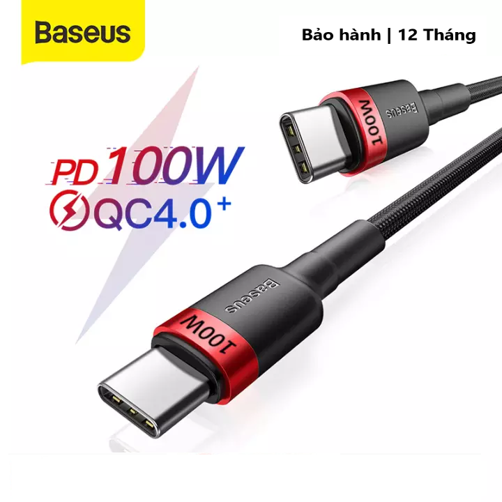 Cáp sạc nhanh Baseus 100w USB Loại C Đến Loại C Cho xiaomi , SamSung, Oppo, Sạc Nhanh 4.0 Cáp Sạc Nhanh Type-C Cho Samsung S8 S9 ,..